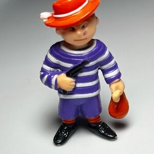 Vintage 1986 SOMA Thief Bank Robber PVC Toy Figure 2” Rare Crime Collectible